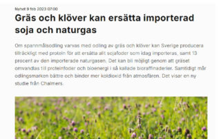 2023-02 Artikel Chalmers - Gräs och klöver ersätter soja och naturgas