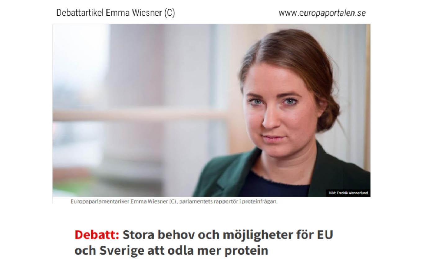 2023-10 Debattartikel Behov och möjligheter att odla mer protein - Emma Wiesner (C)